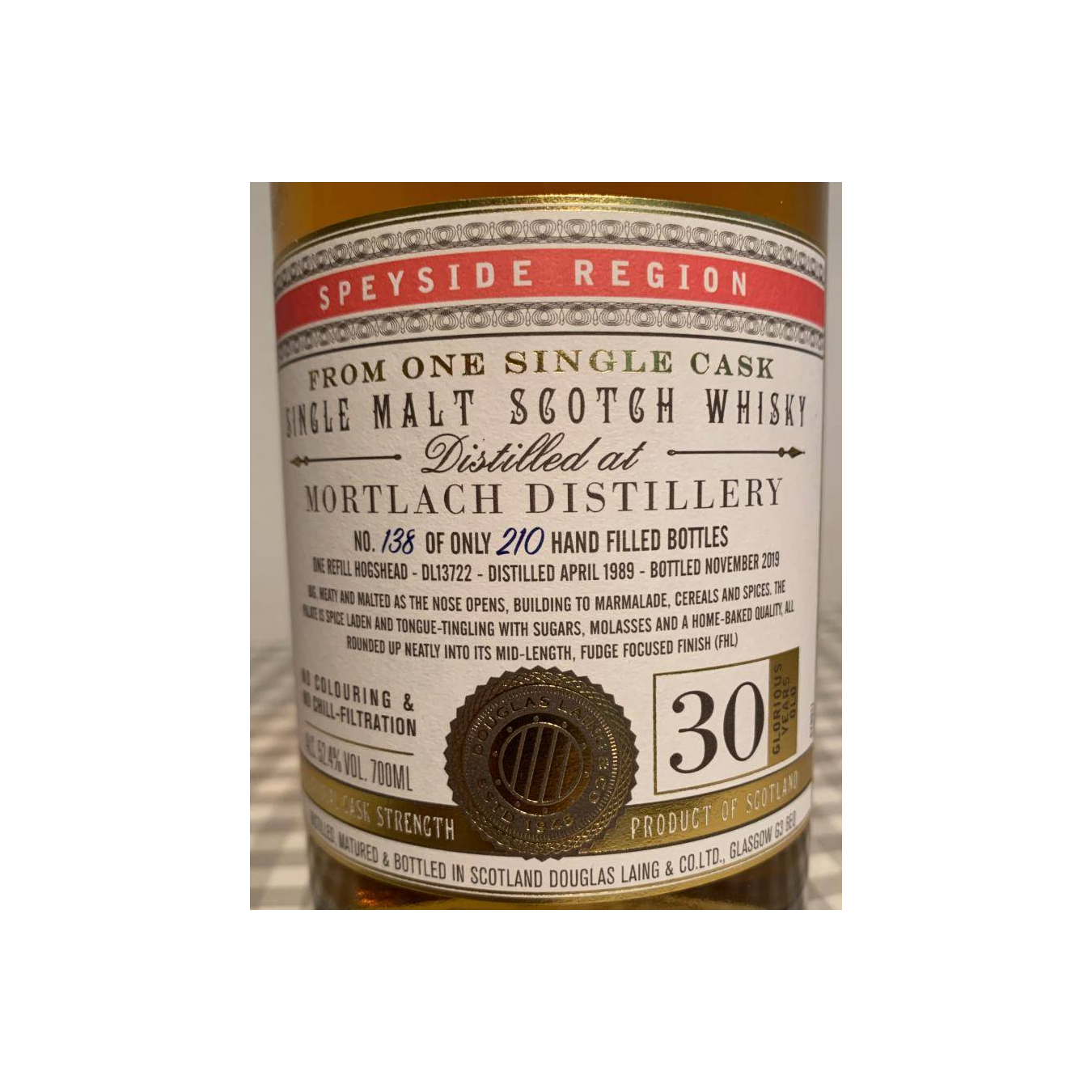 Mortlach 1989 30 Years Single Malt Whisky 3