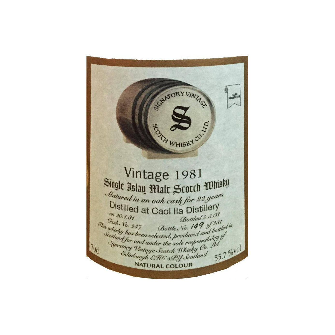 Caol Ila Vintage Collection - Dumpy 1981 22 Years Single Malt Whisky 2