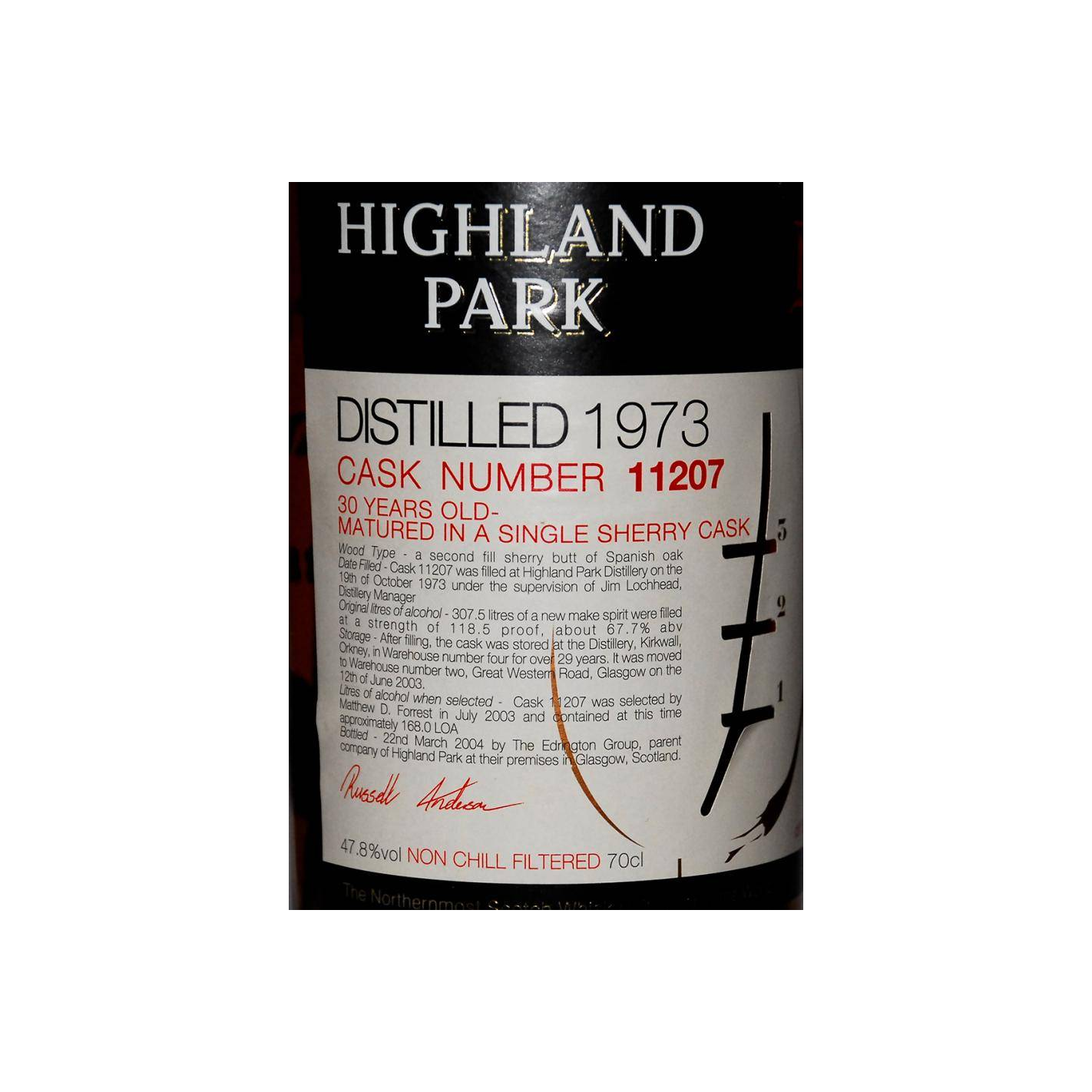 Highland Park 1973 30 Years Single Malt Whisky 2