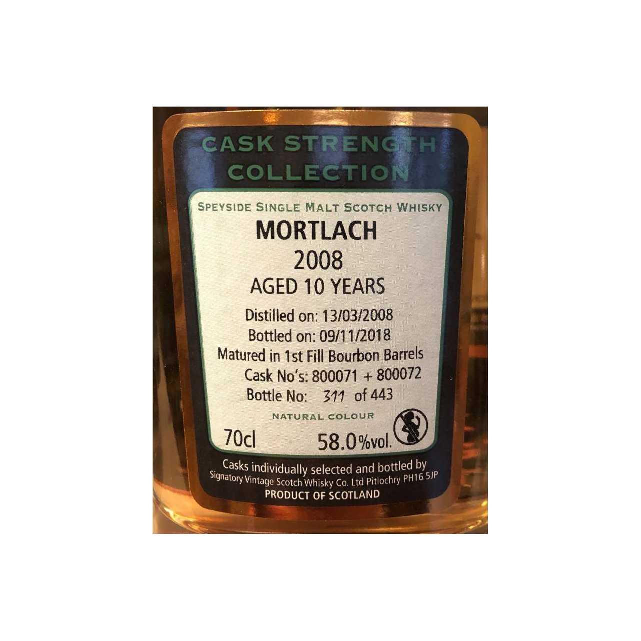 Mortlach Cask Strength Collection 2008 10 Years Single Malt Whisky 3