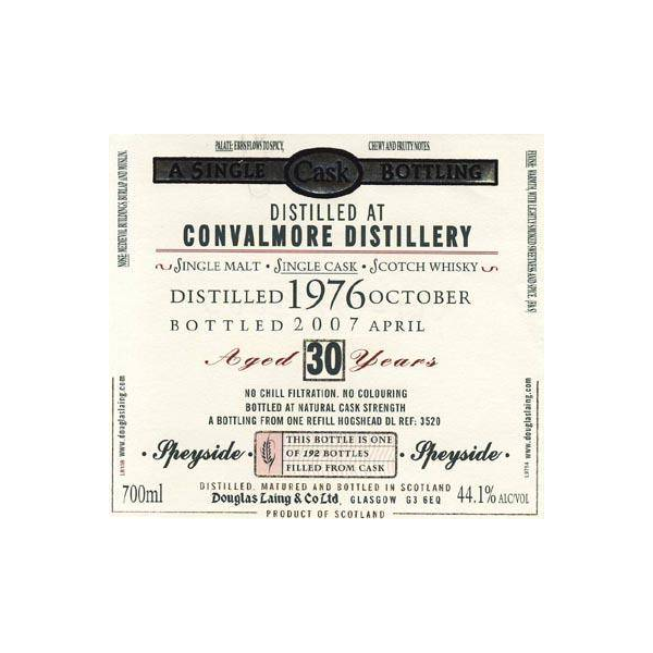 Convalmore Old Malt Cask 1976 30 Years Single Malt Whisky 2