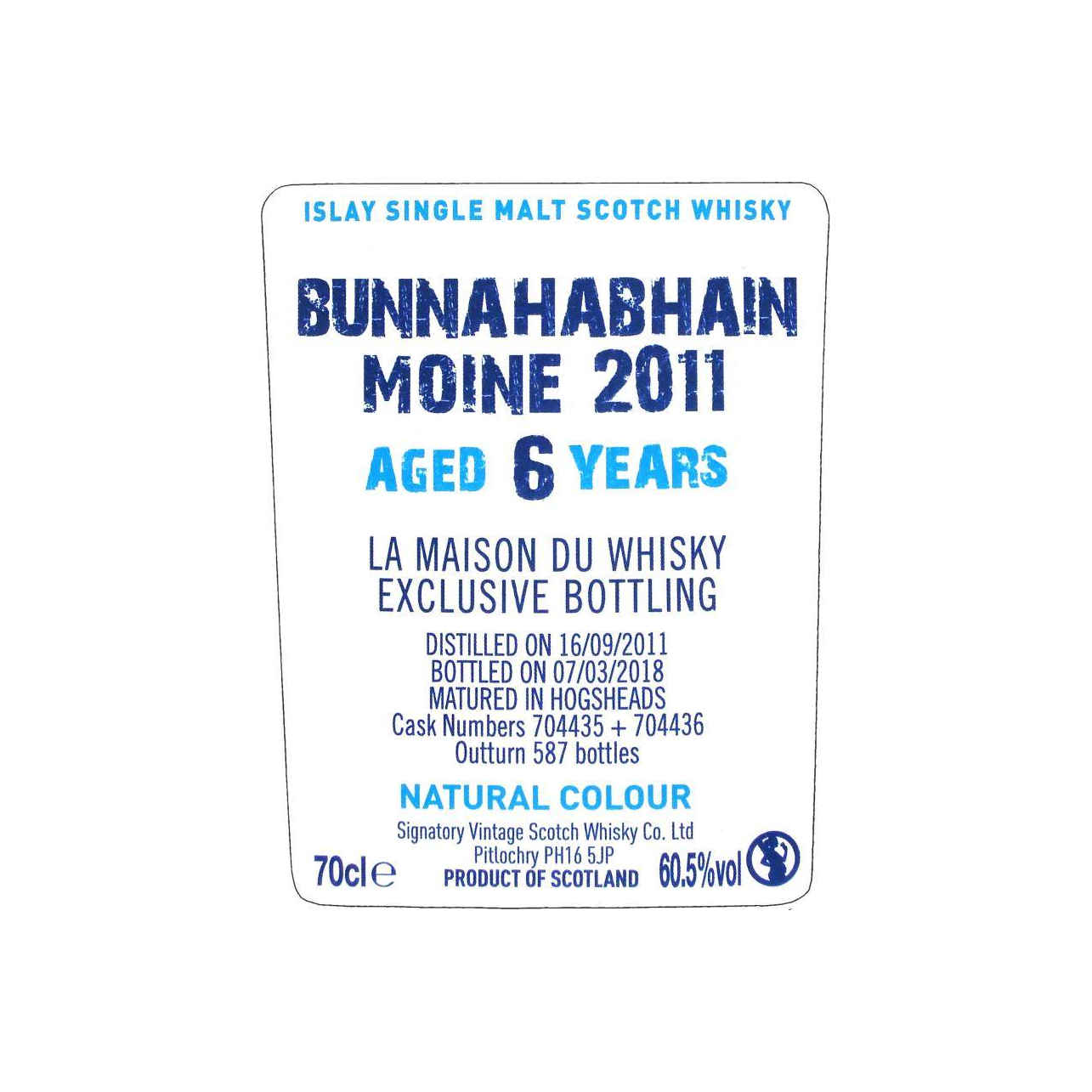 Bunnahabhain 2011 6 Years Single Malt Whisky 2