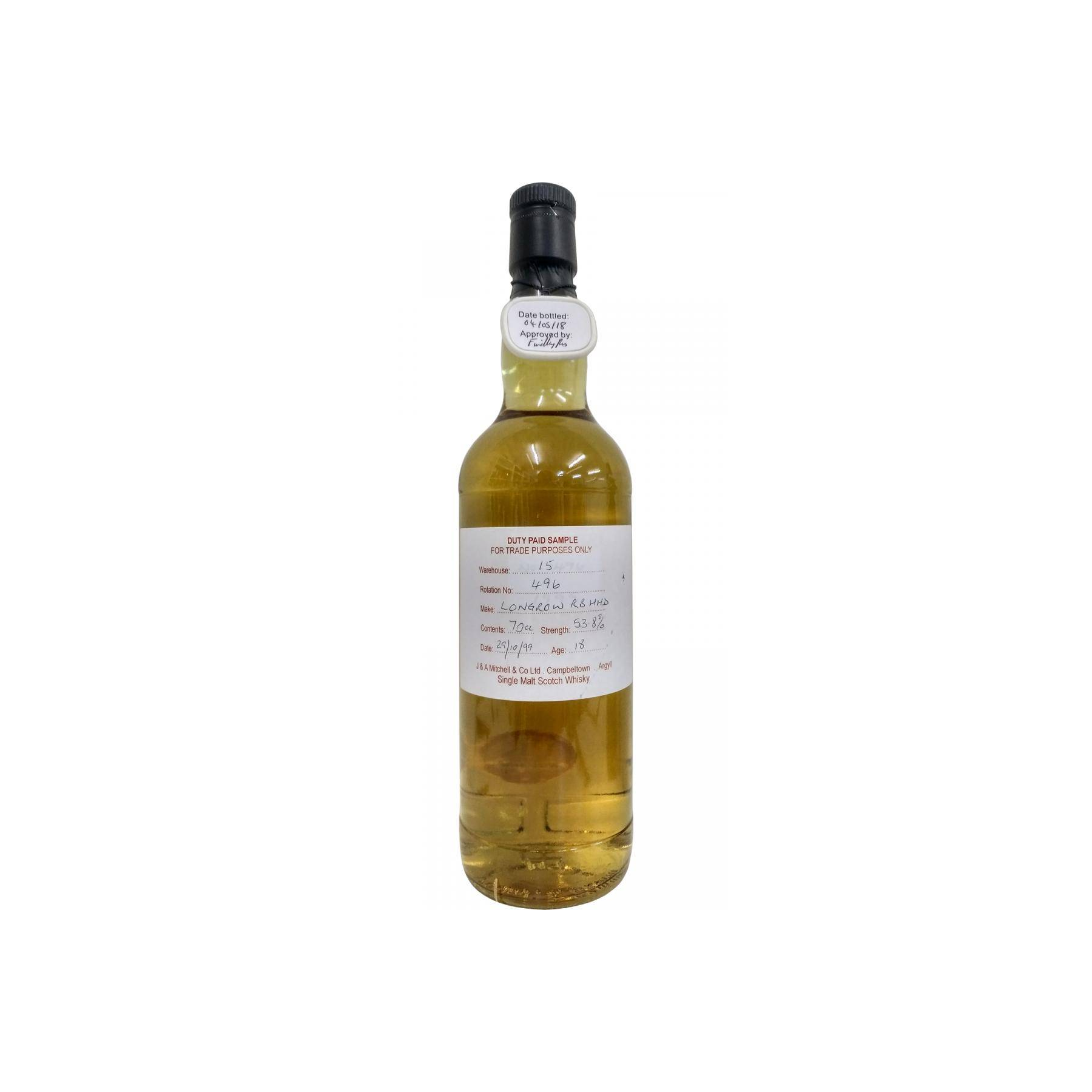Longrow Duty Paid Sample - For Trade Purposes Only 1999 18 Years Single Malt Whisky
