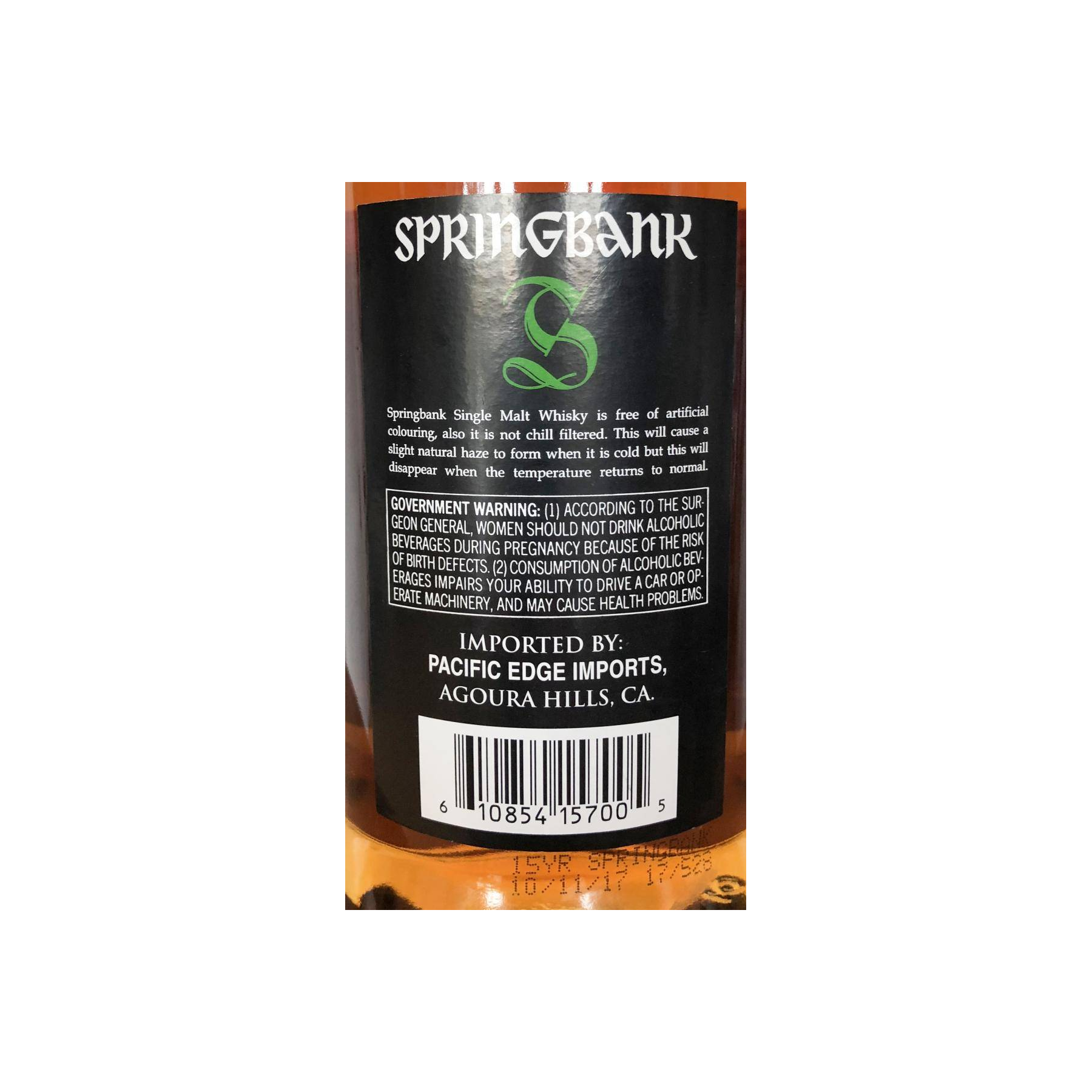 Springbank 15 Years Single Malt Whisky 2