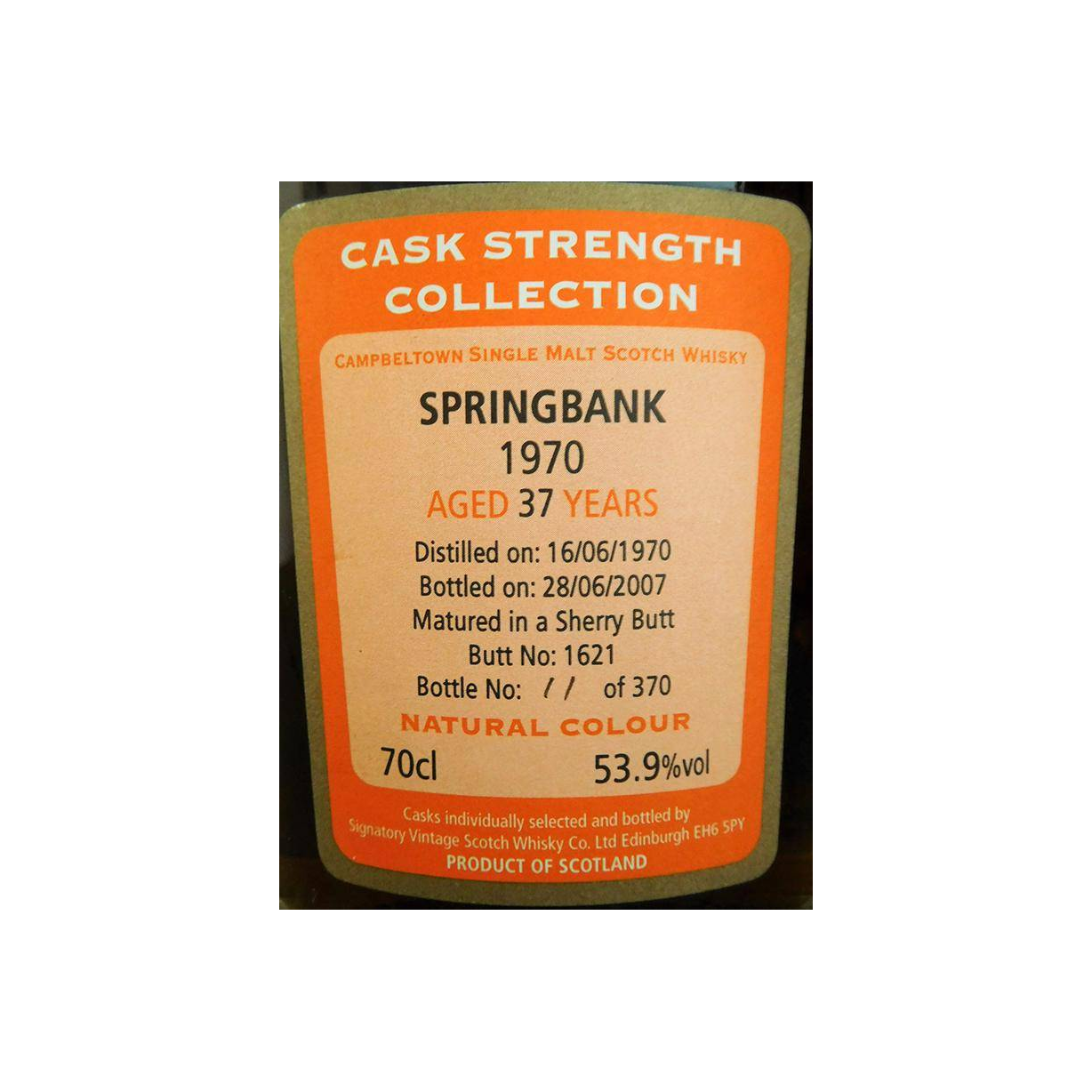 Springbank Cask Strength Collection 1970 37 Years Single Malt Whisky 2