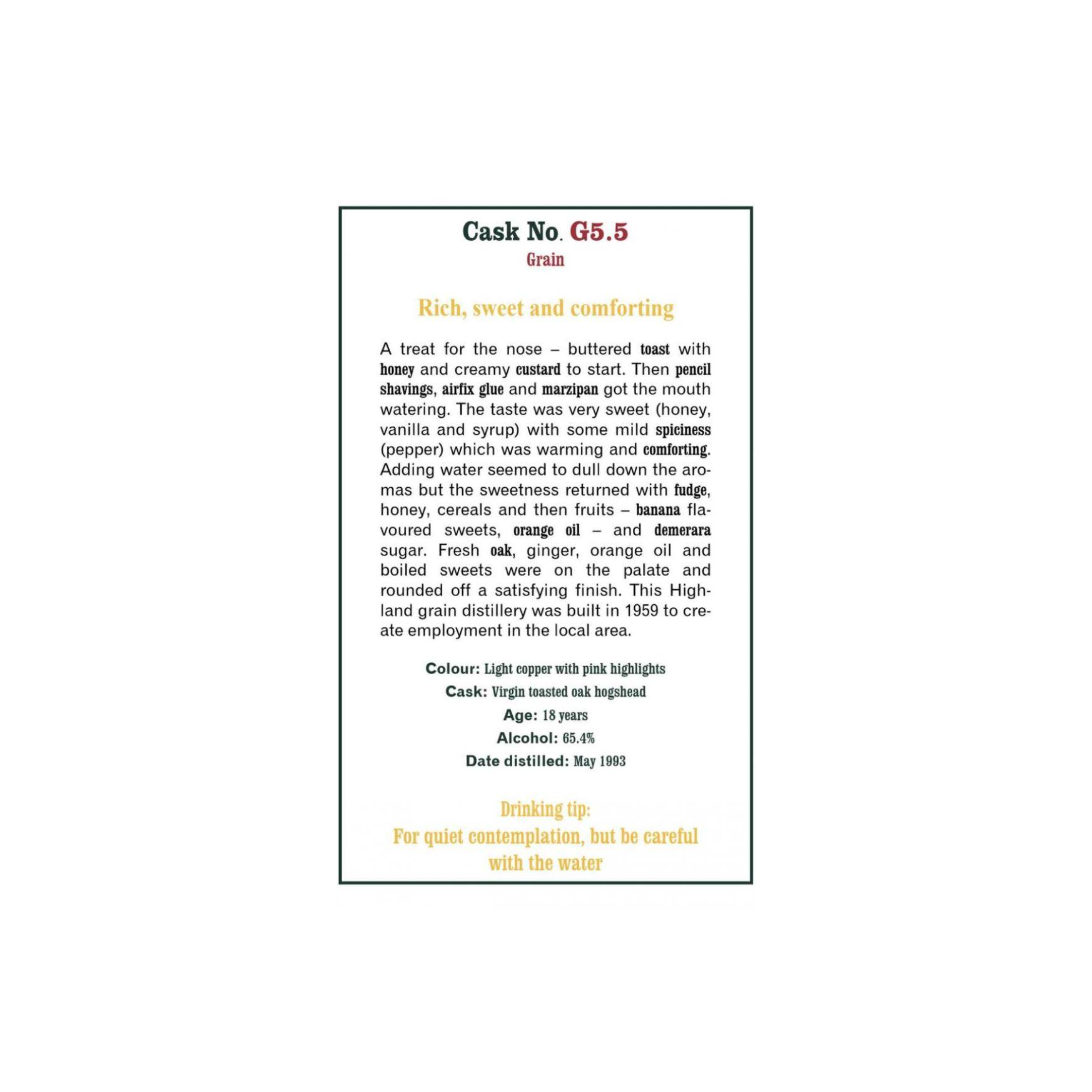 The Scotch Malt Whisky Society 1993 18 Years Single Grain Whisky