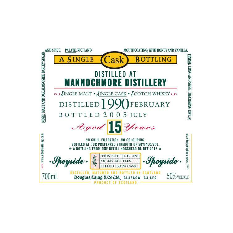 Mannochmore Old Malt Cask 1990 15 Years Single Malt Whisky 3