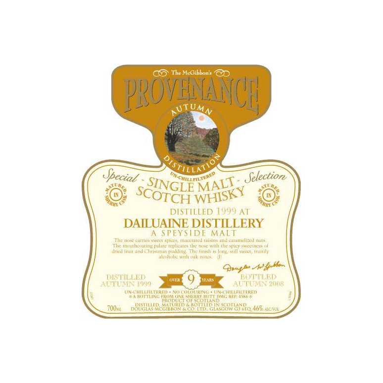 Dailuaine McGibbon's Provenance 1999 9 Years Single Malt Whisky 2