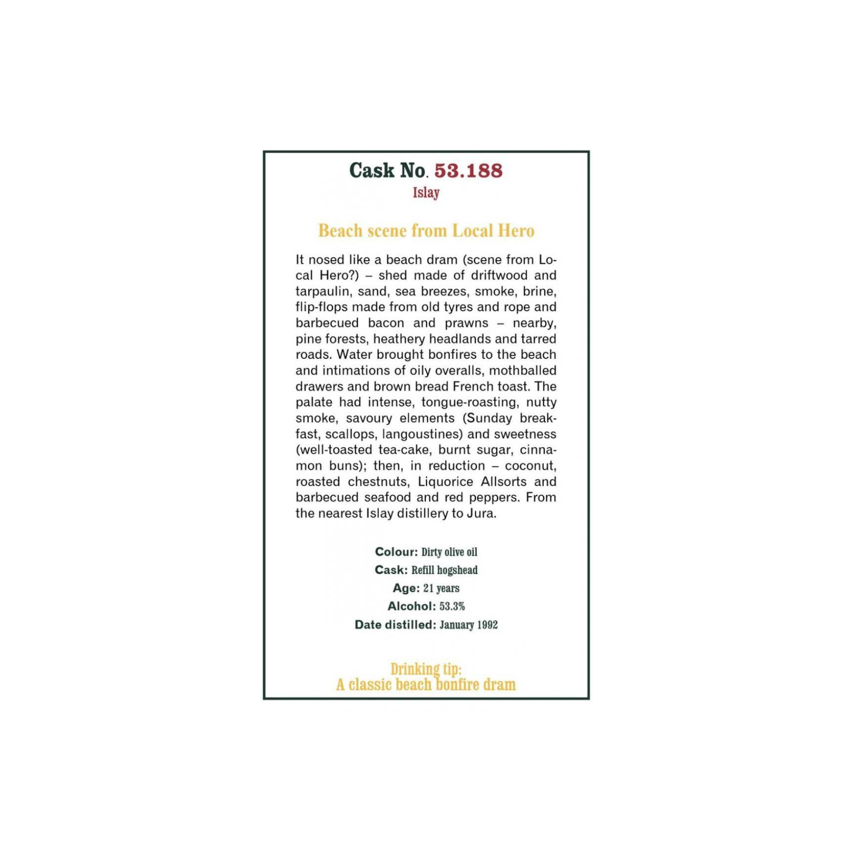 The Scotch Malt Whisky Society 1992 21 Years Single Malt Whisky