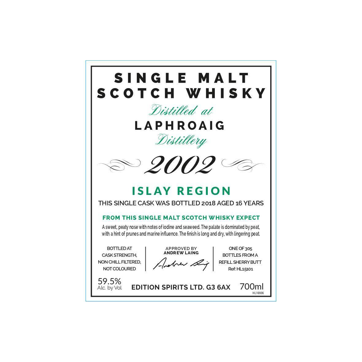 Laphroaig The First Editions 2002 16 Years Single Malt Whisky 3