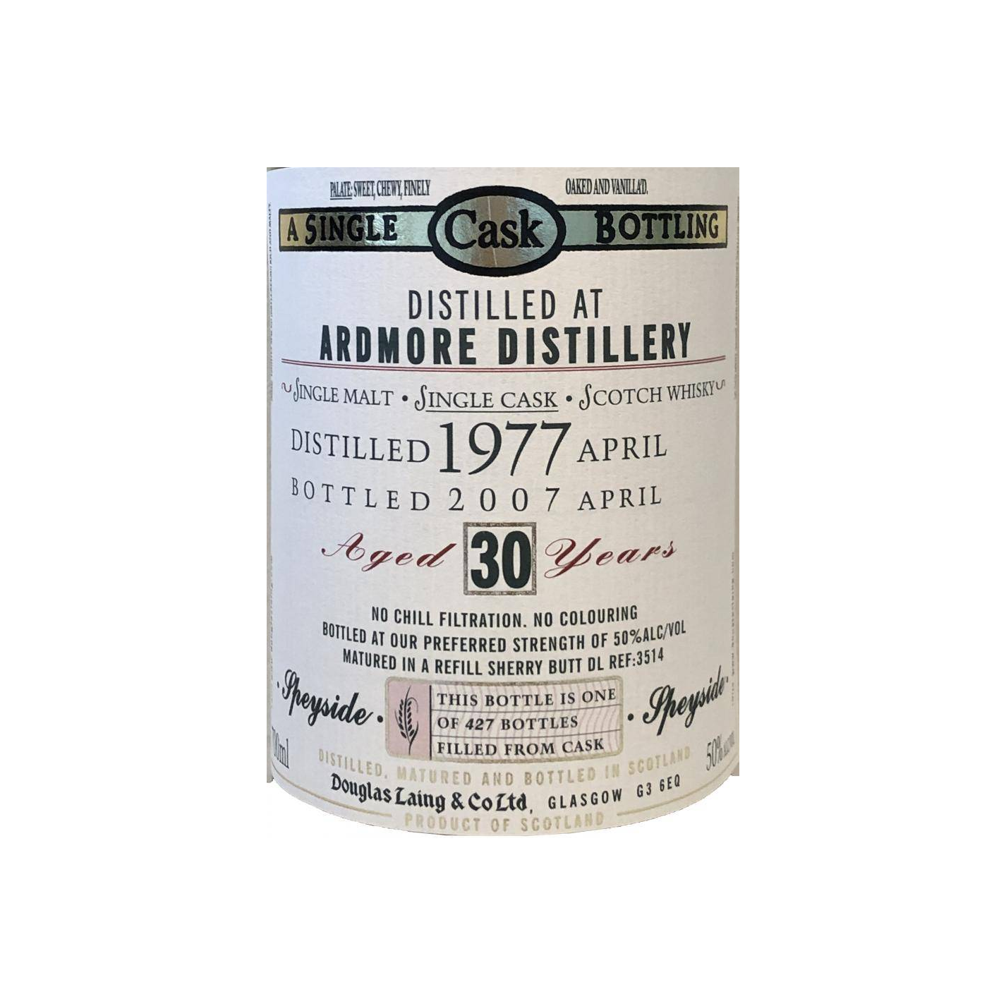 Ardmore Old Malt Cask 1977 30 Years Single Malt Whisky 3