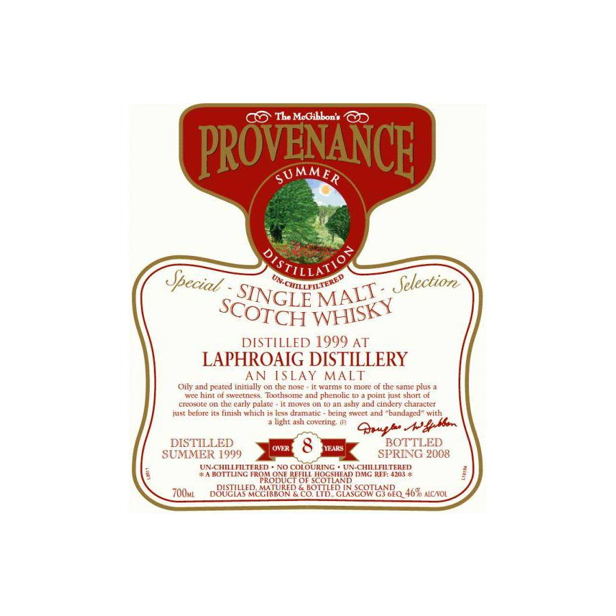 Laphroaig McGibbon's Provenance 1999 8 Years Single Malt Whisky