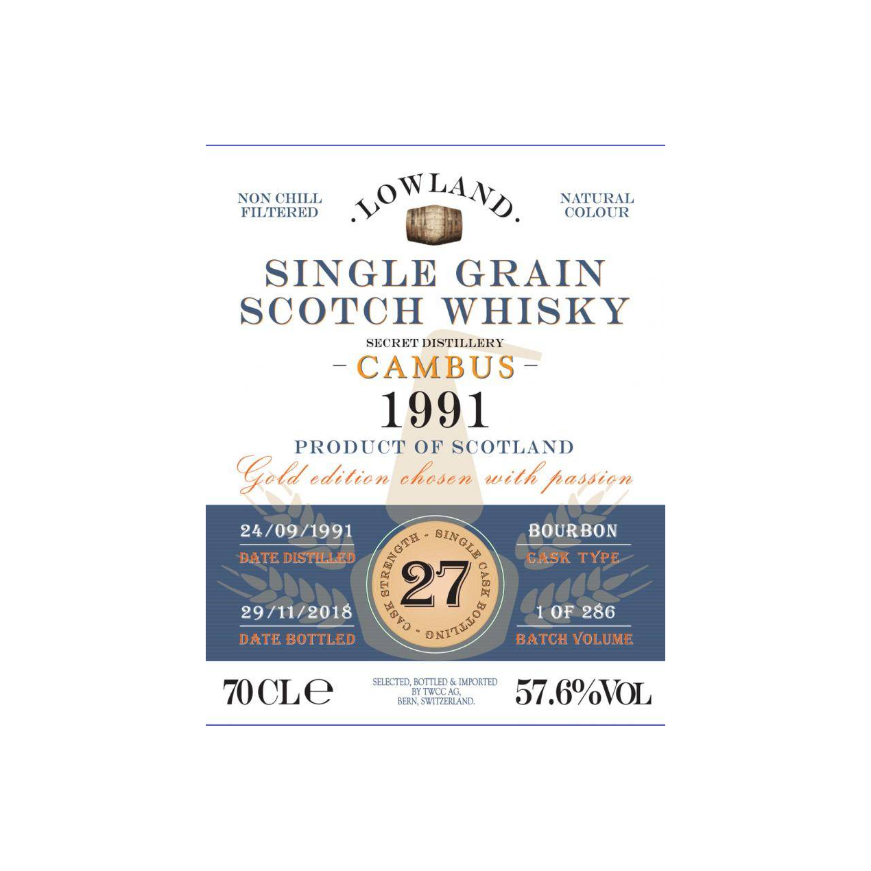 Cambus 1991 27 Years Single Grain Whisky 2