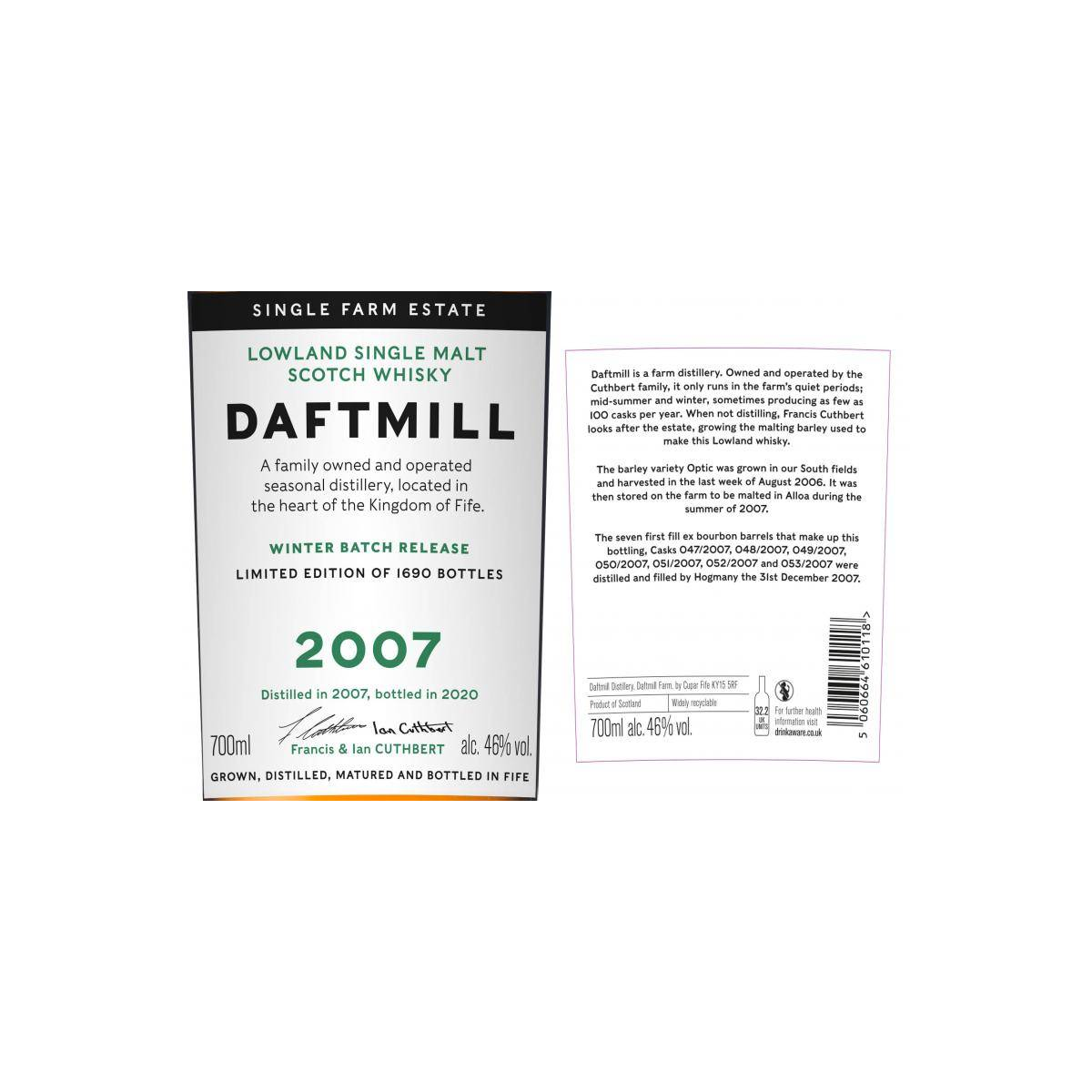 Daftmill 2007 12 Years Single Malt Whisky 3