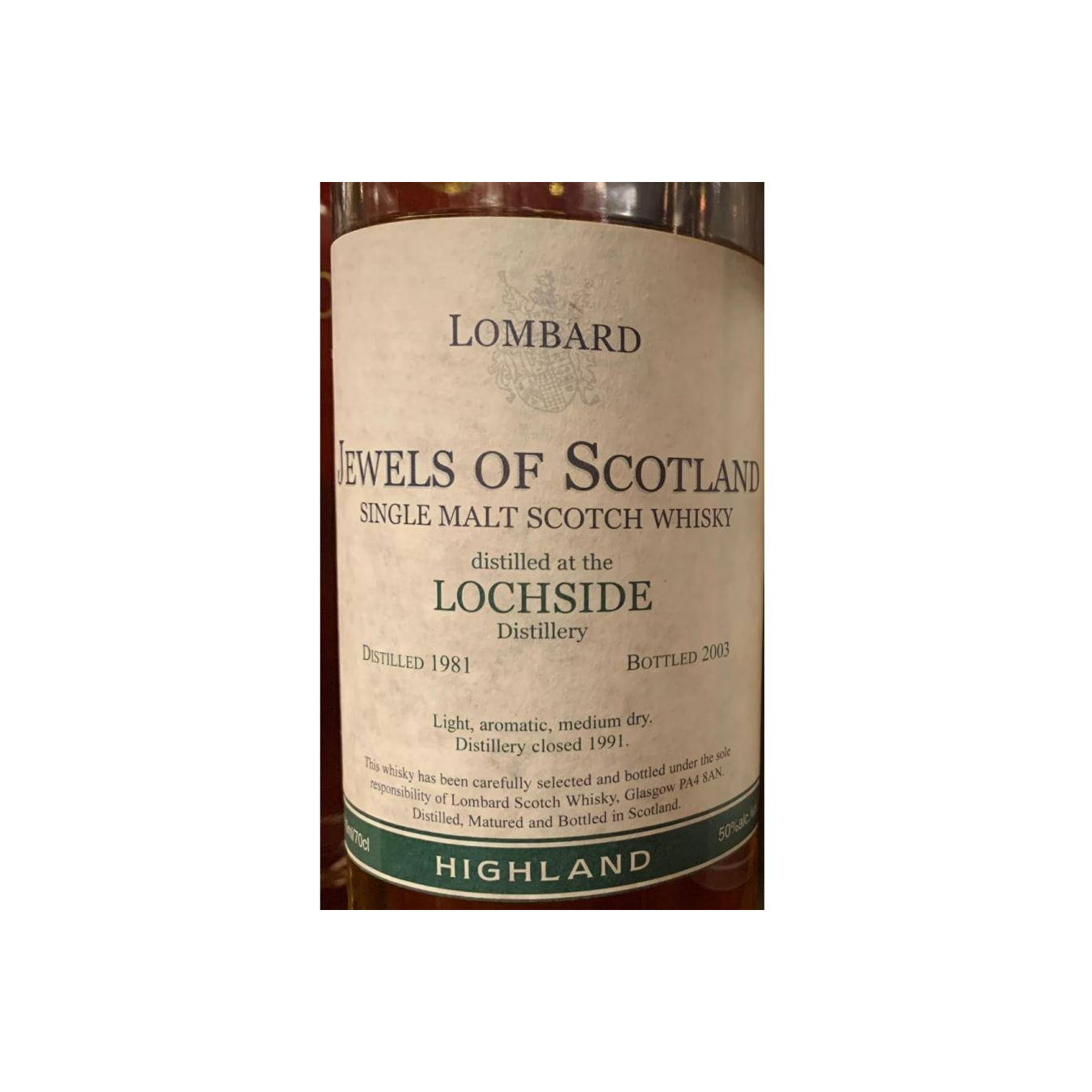Lochside 1981 22 Years Single Malt Whisky