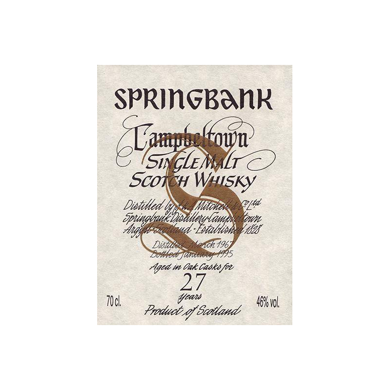 Springbank 1967 27 Years Single Malt Whisky 2