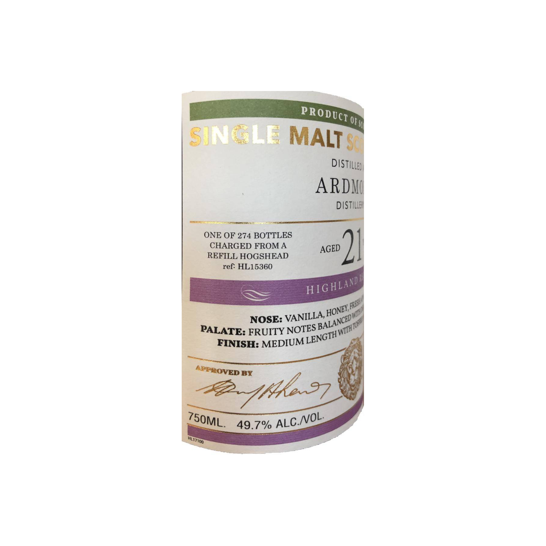 Ardmore Old Malt Cask 1996 21 Years Single Malt Whisky 3