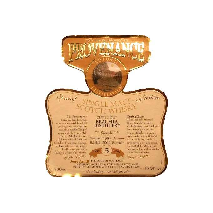 Royal Brackla McGibbon's Provenance 1994 5 Years Single Malt Whisky