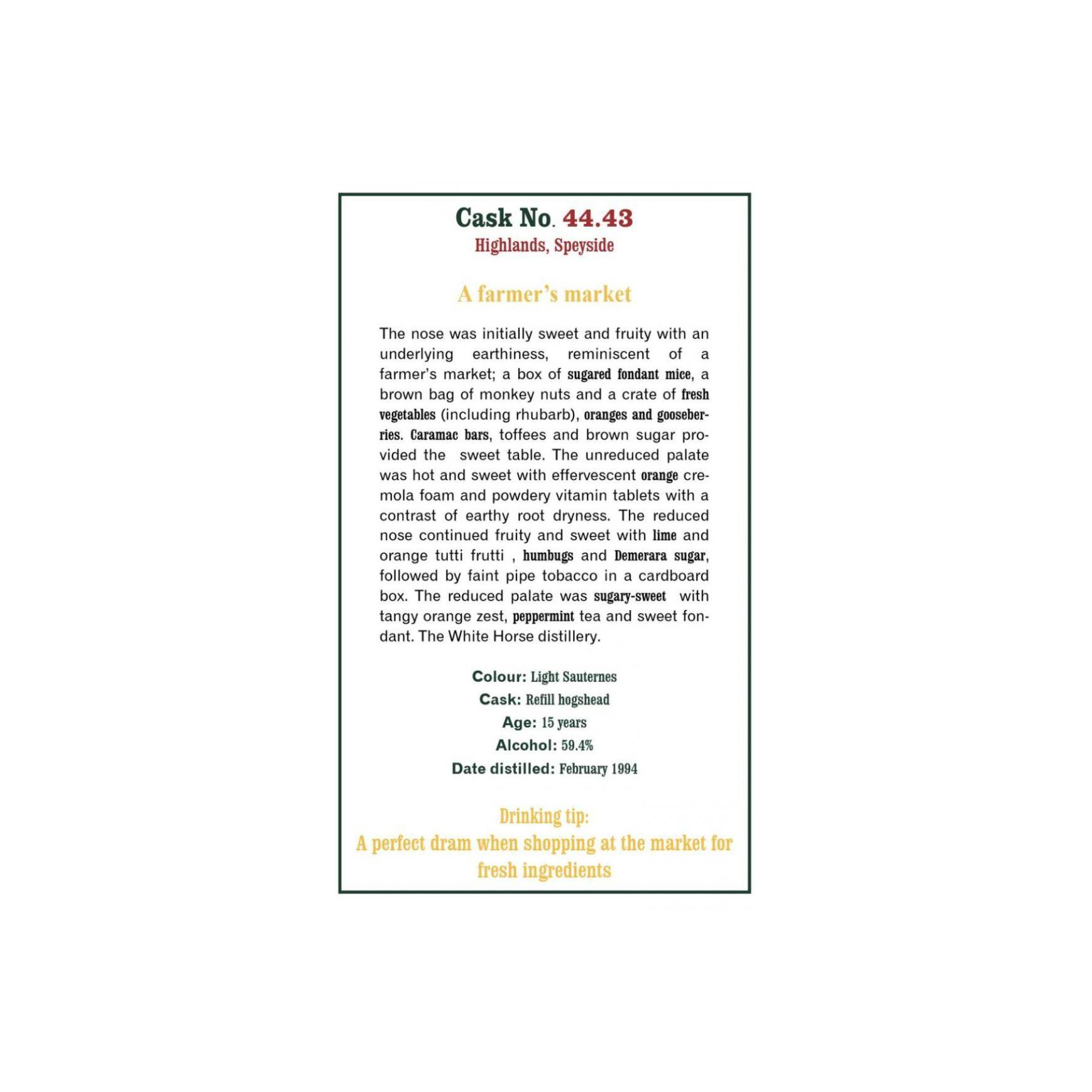 The Scotch Malt Whisky Society 1994 15 Years Single Malt Whisky