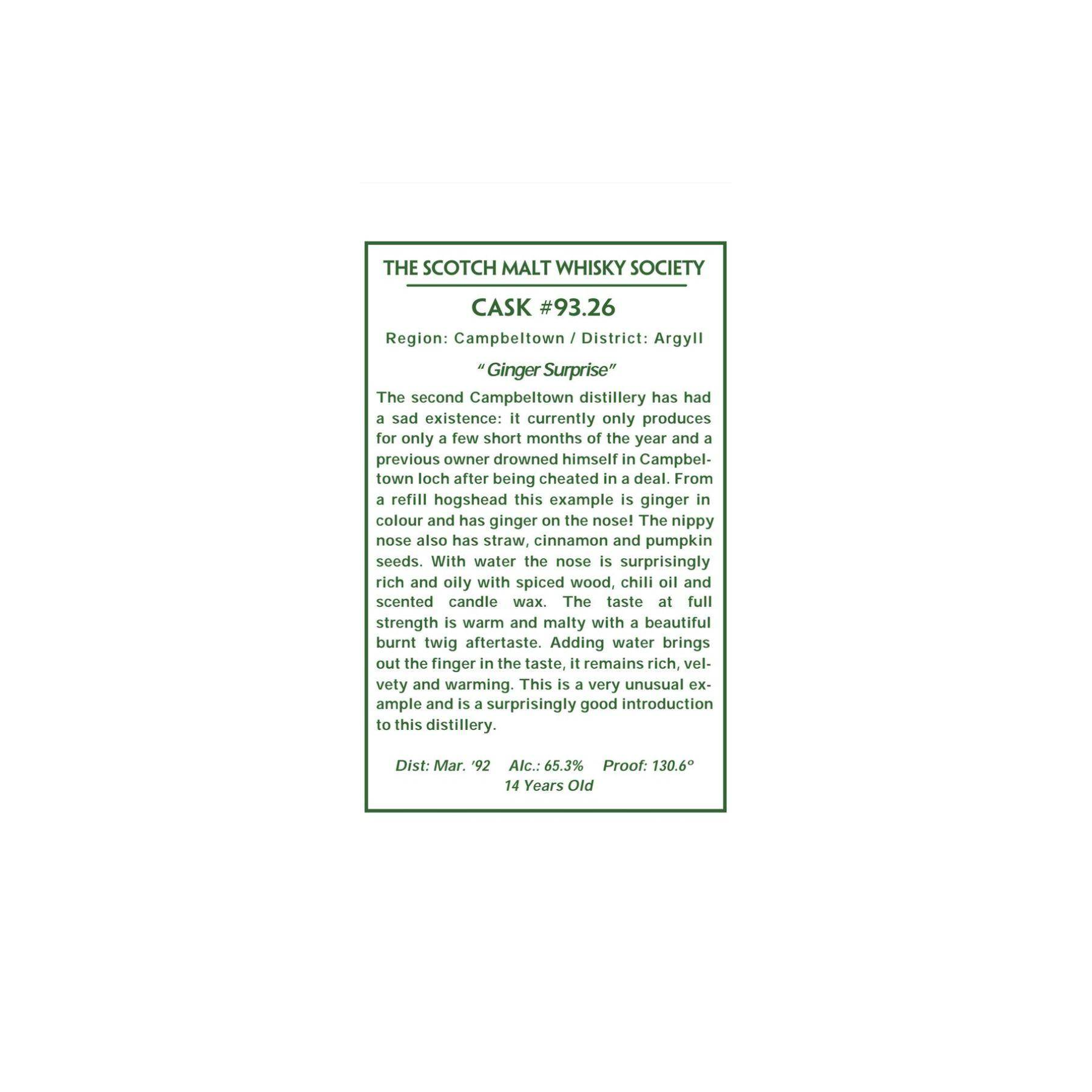 The Scotch Malt Whisky Society 1992 14 Years Single Malt Whisky