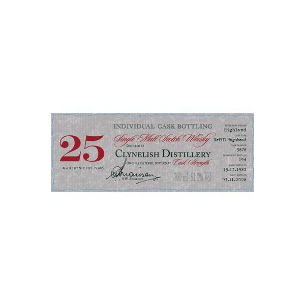 Clynelish Individual Cask Bottling 1982 25 Years Single Malt Whisky 2