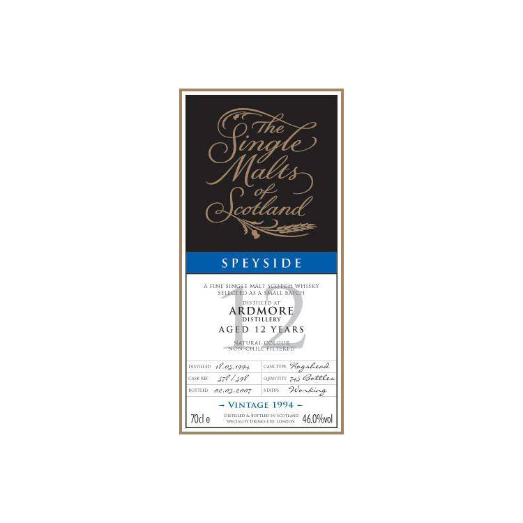 Ardmore The Single Malts of Scotland 1994 12 Years Single Malt Whisky 2