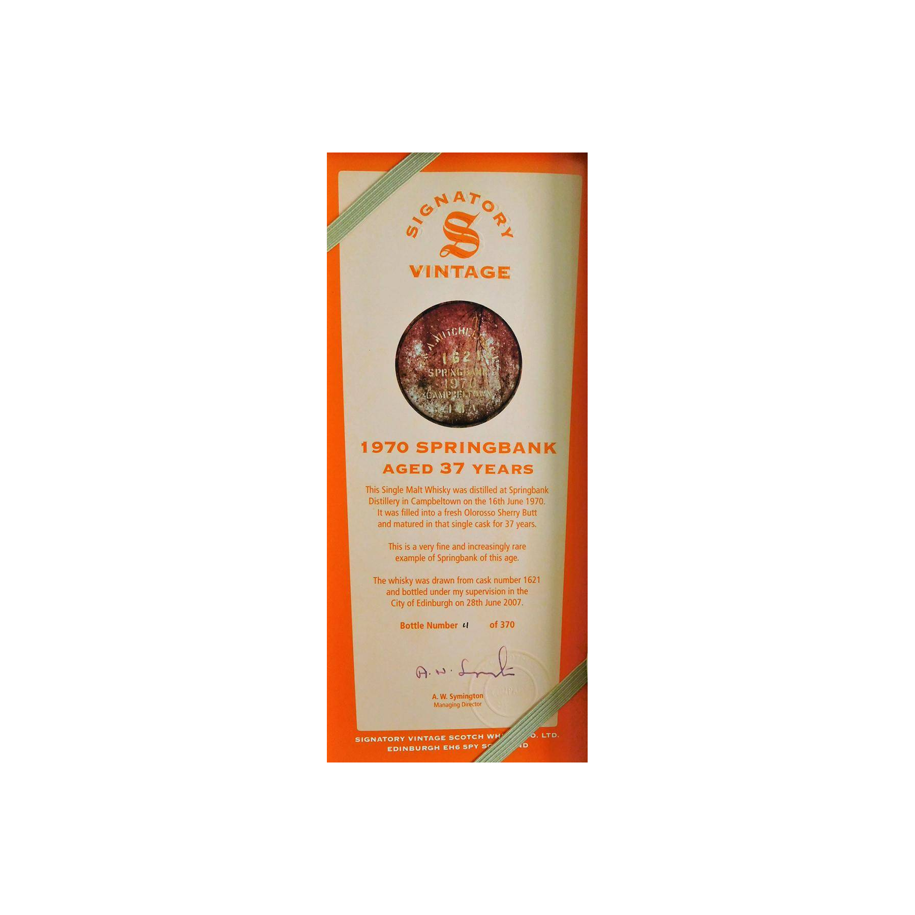 Springbank Cask Strength Collection 1970 37 Years Single Malt Whisky 3