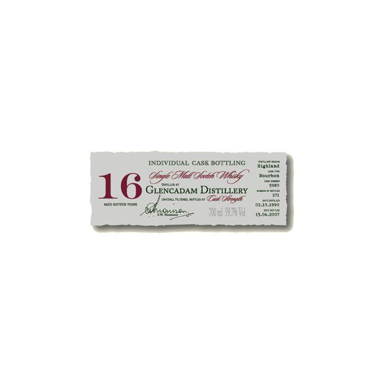 Glencadam Individual Cask Bottling 1990 16 Years Single Malt Whisky 2