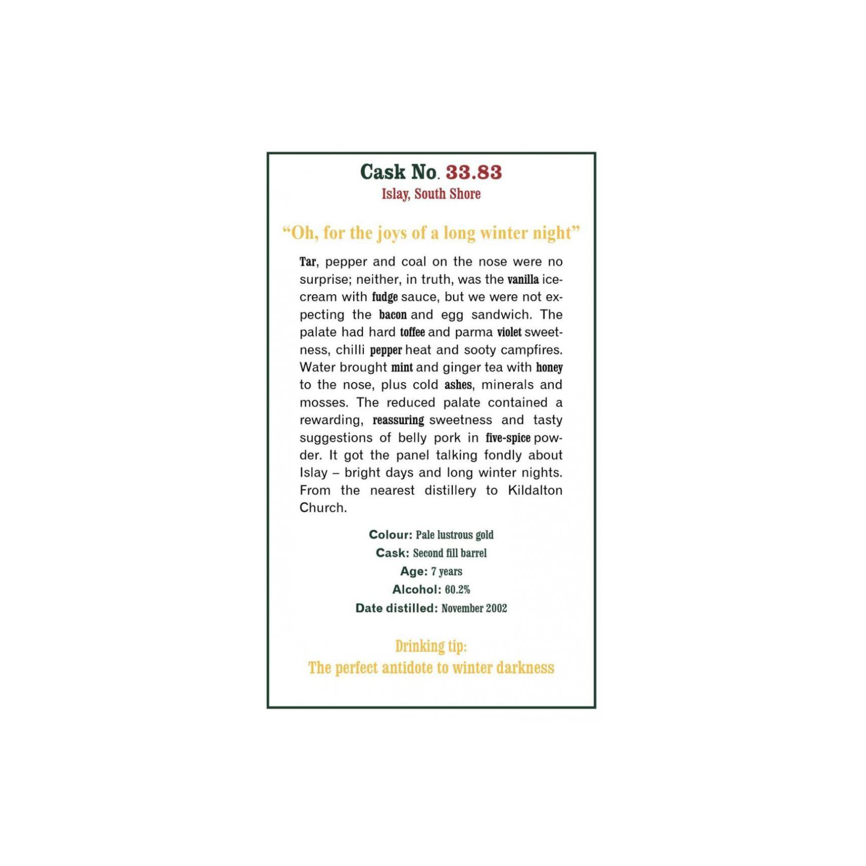The Scotch Malt Whisky Society 2002 7 Years Single Malt Whisky