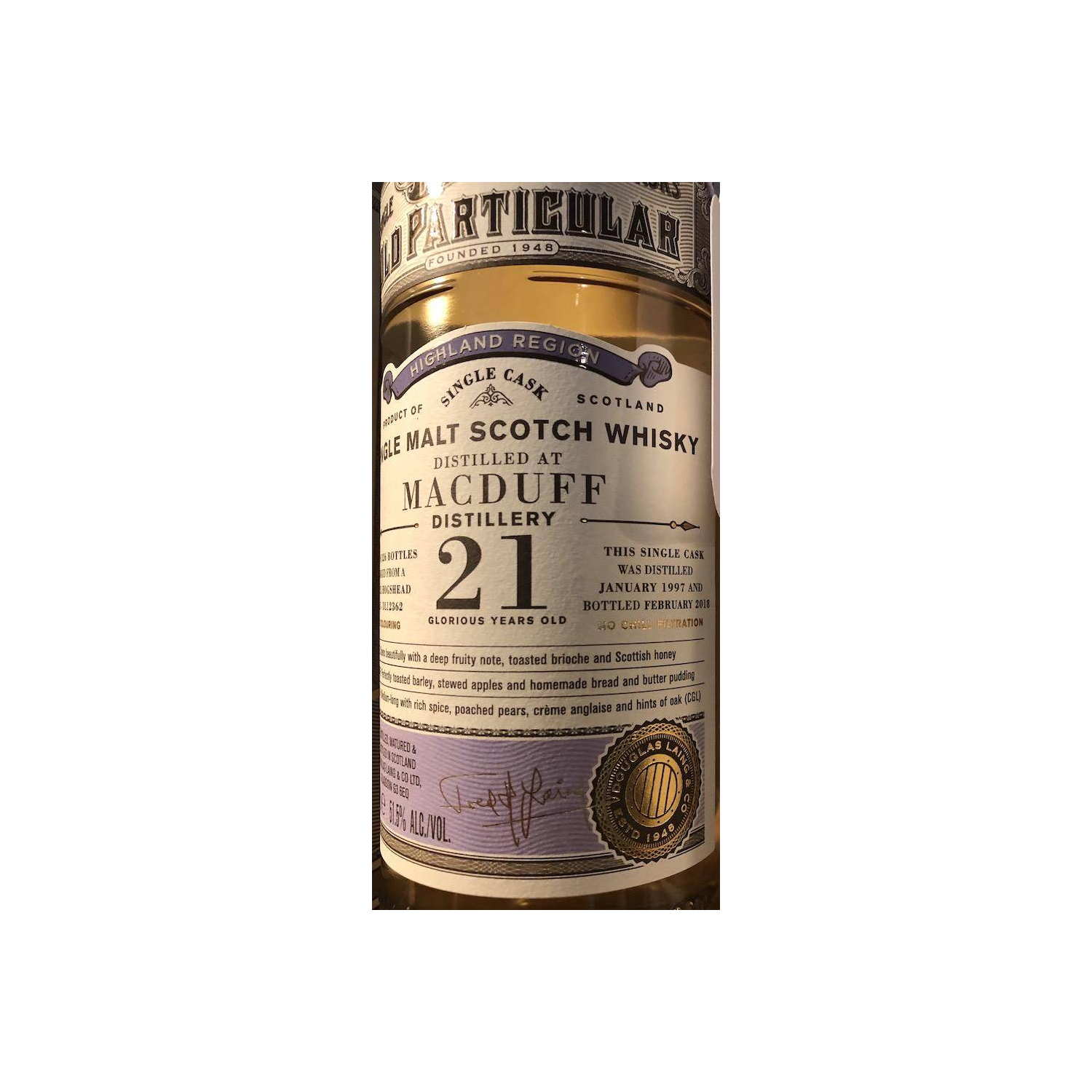 Macduff Old Particular 1997 21 Years Single Malt Whisky 2