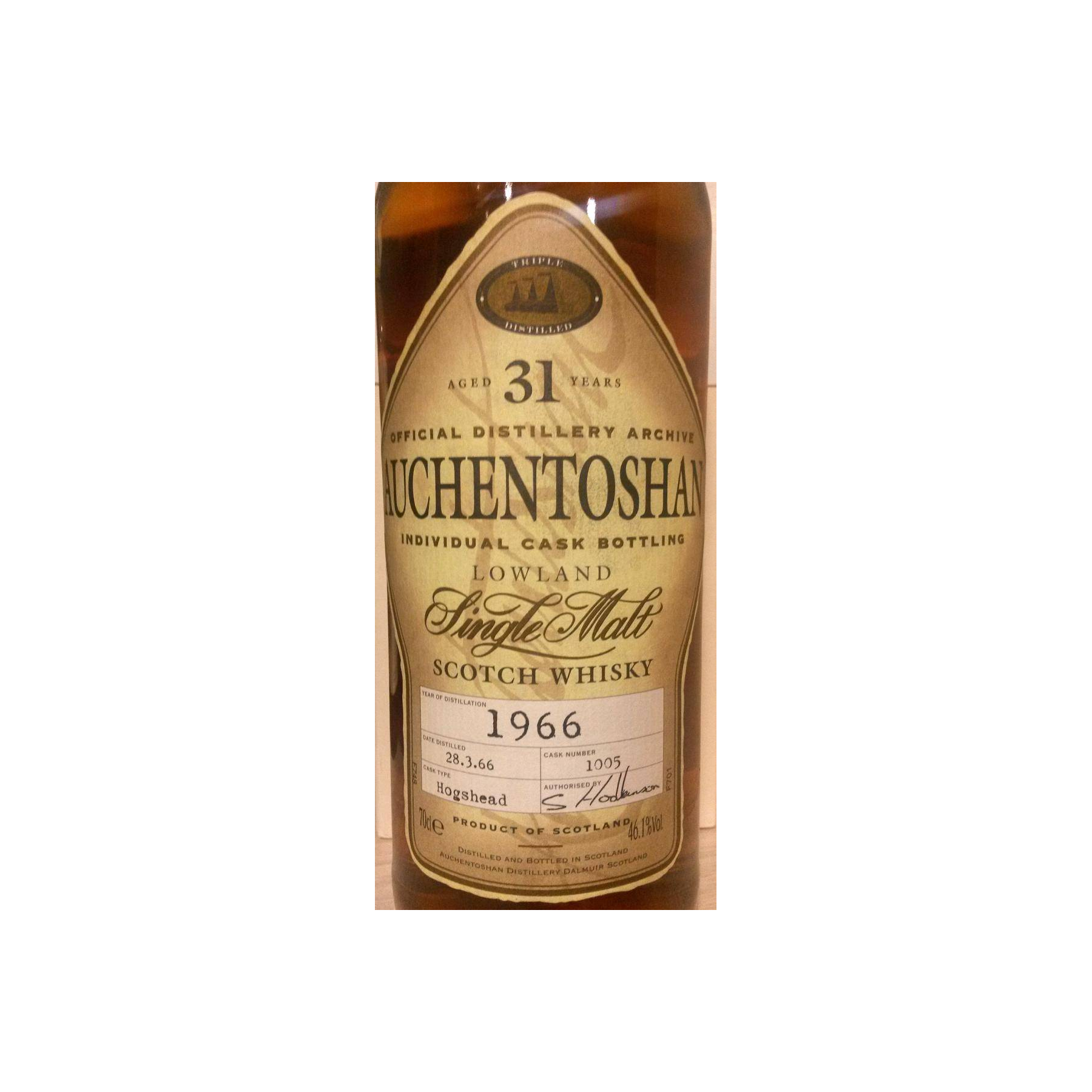 Auchentoshan Individual Cask Bottling 1966 31 Years Single Malt Whisky