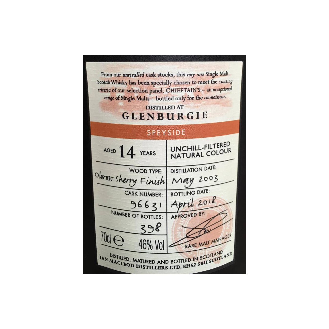 Glenburgie 2003 14 Years Single Malt Whisky 3