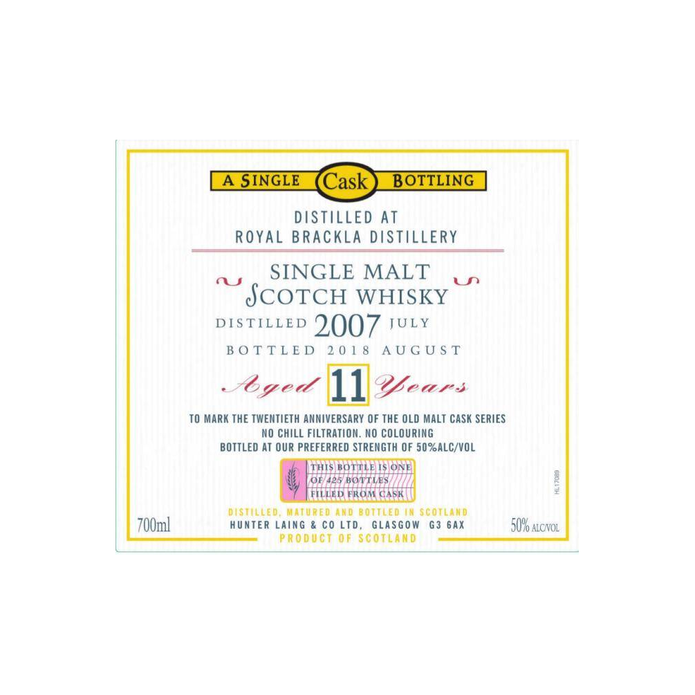 Royal Brackla 2007 11 Years Single Malt Whisky 3