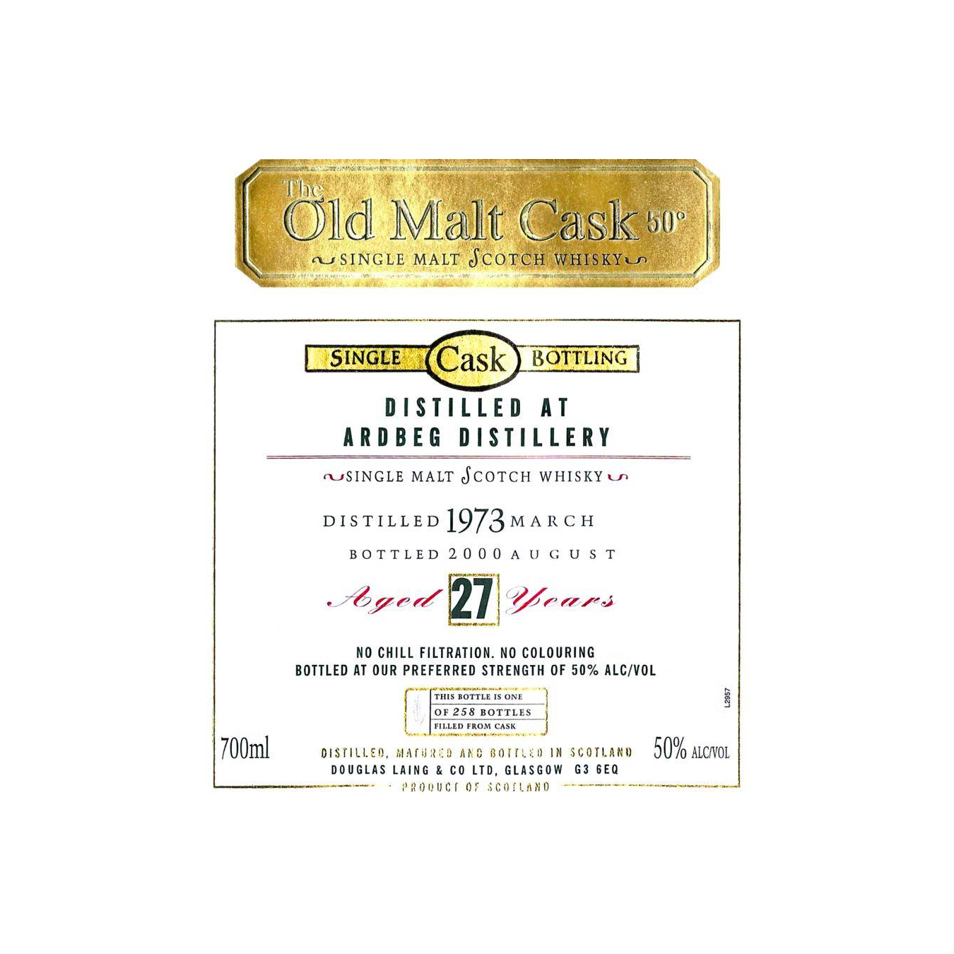 Ardbeg Old Malt Cask 1973 27 Years Single Malt Whisky 2