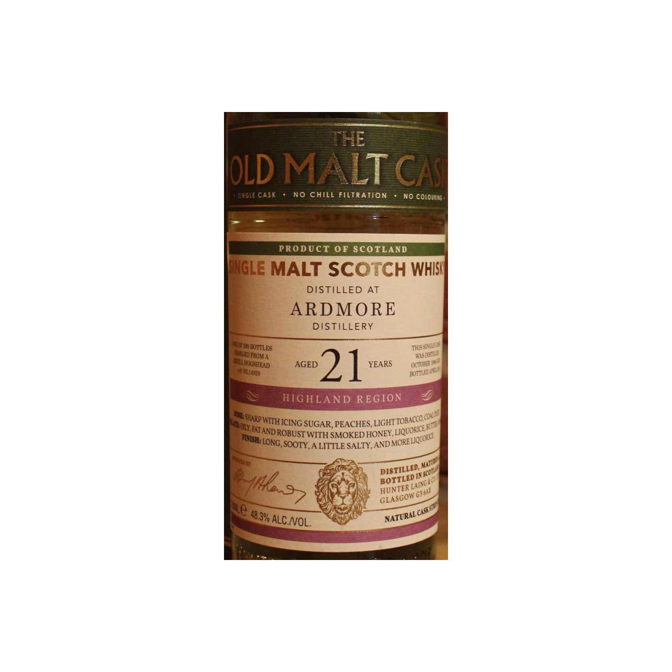 Ardmore Old Malt Cask 1996 21 Years Single Malt Whisky 3