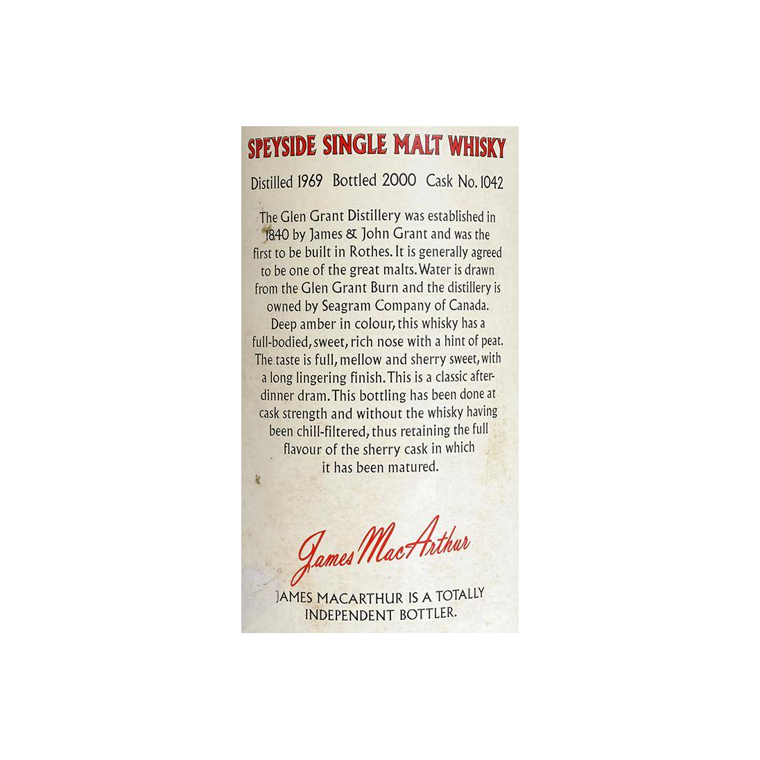 Glen Grant 1969 31 Years Single Malt Whisky 2