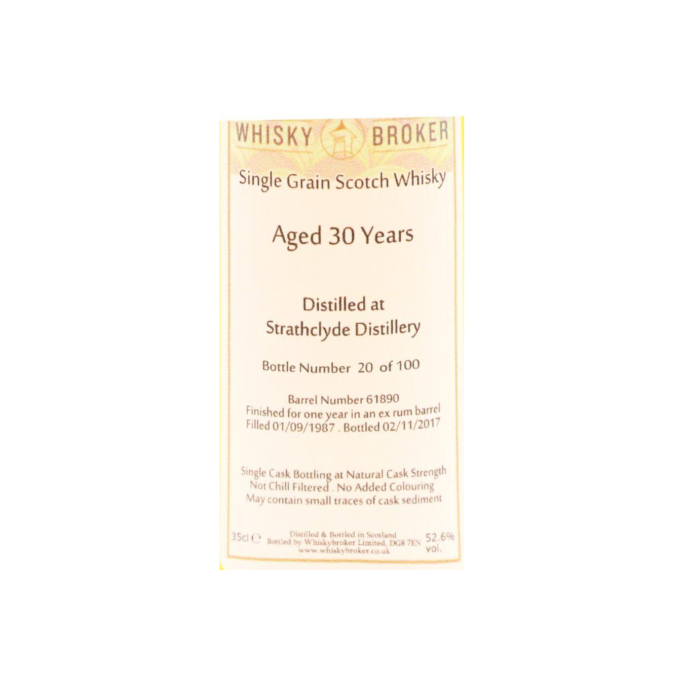 Strathclyde 1987 30 Years Single Grain Whisky 2