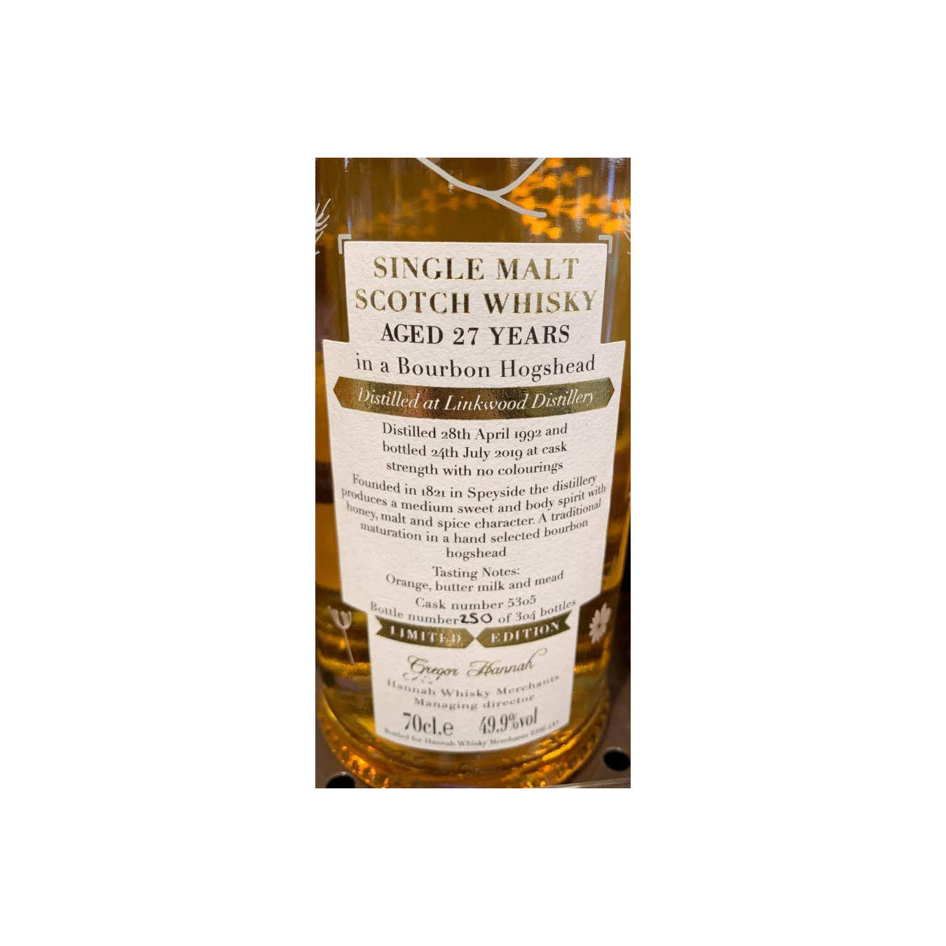 Linkwood 1992 27 Years Single Malt Whisky