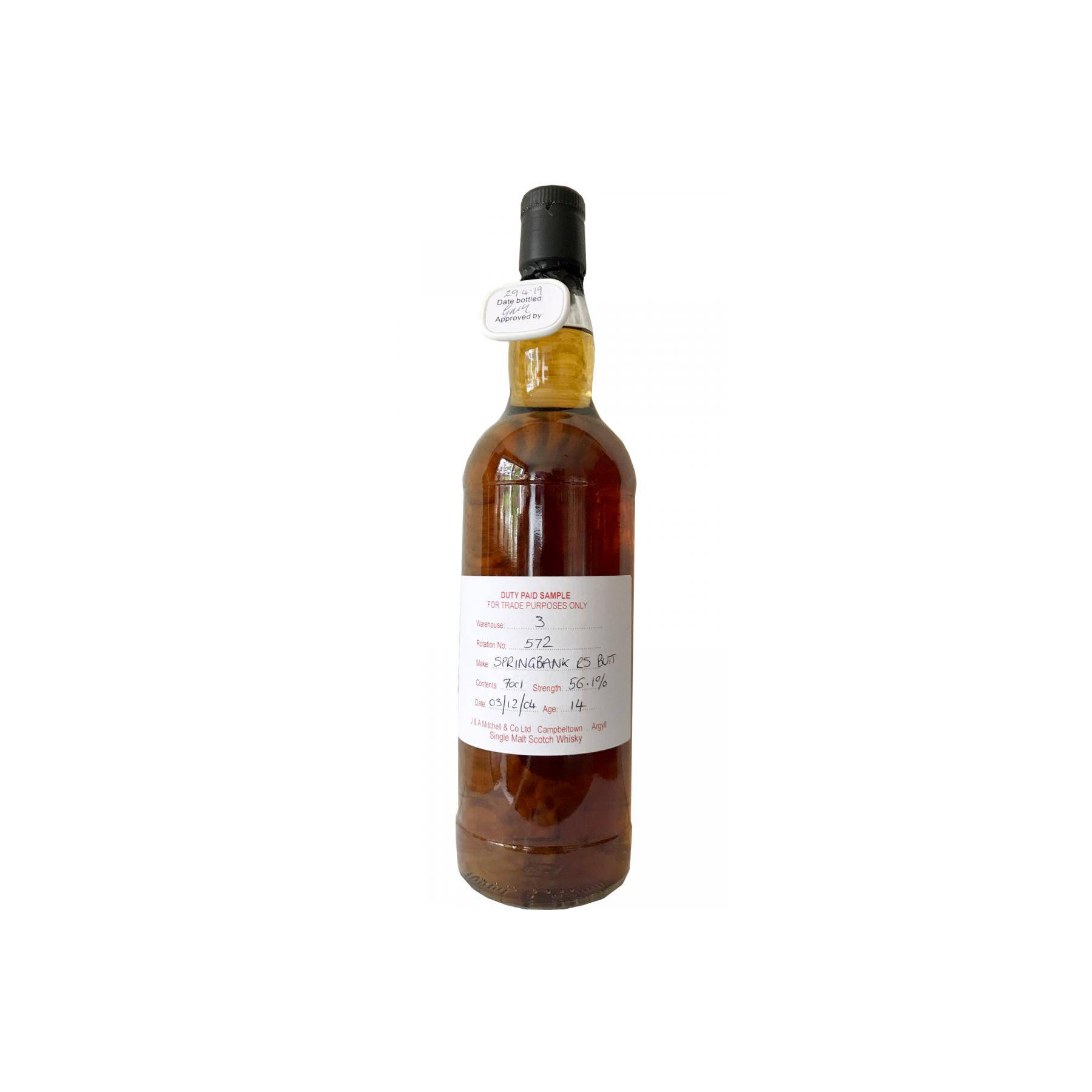 Springbank Duty Paid Sample - For Trade Purposes Only 2004 14 Years Single Malt Whisky
