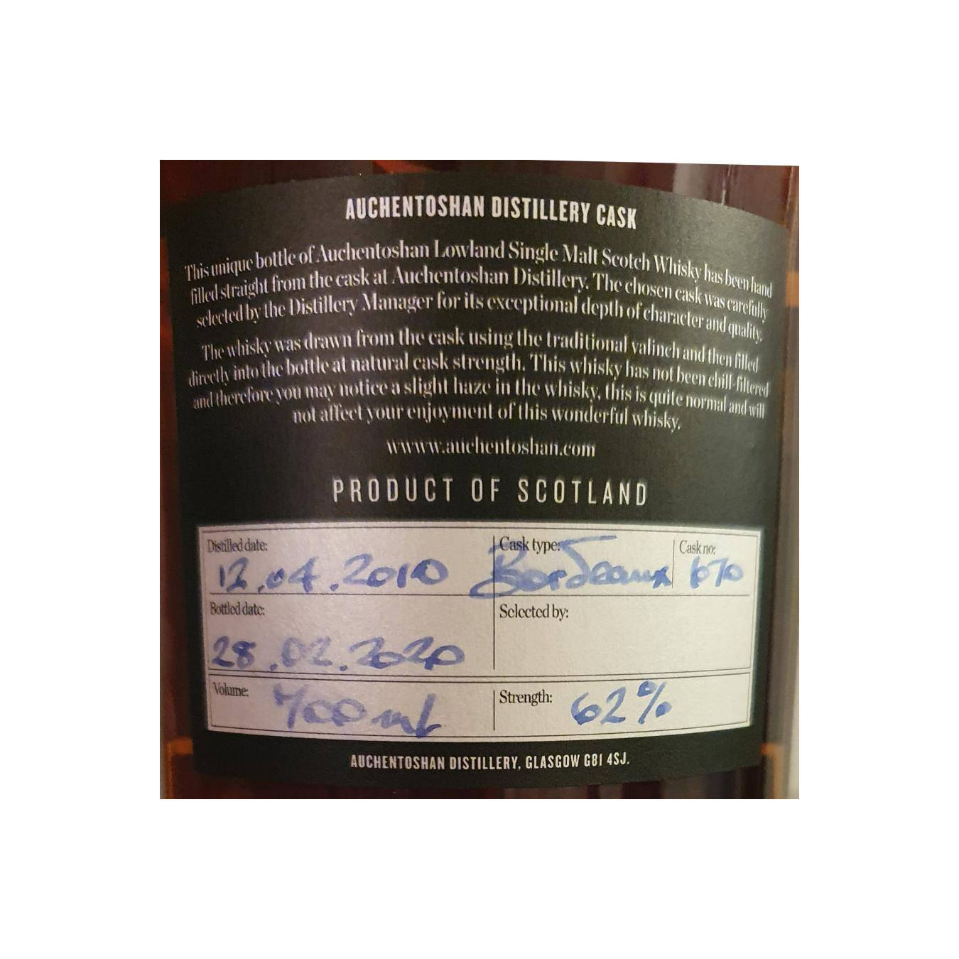 Auchentoshan 2010 9 Years Single Malt Whisky