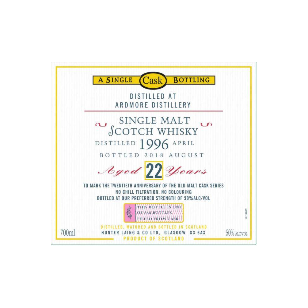 Ardmore 1996 22 Years Single Malt Whisky 3