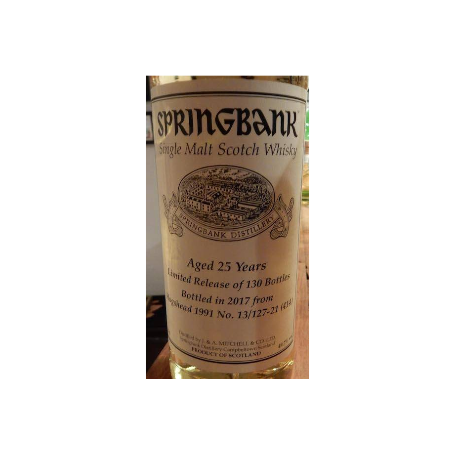 Springbank Private Bottling 1991 25 Years Single Malt Whisky