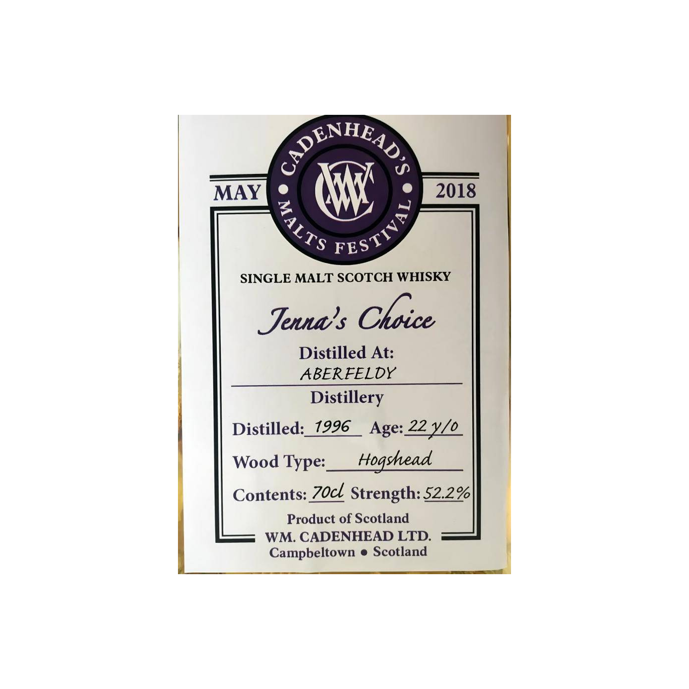 Aberfeldy 1996 22 Years Single Malt Whisky 2