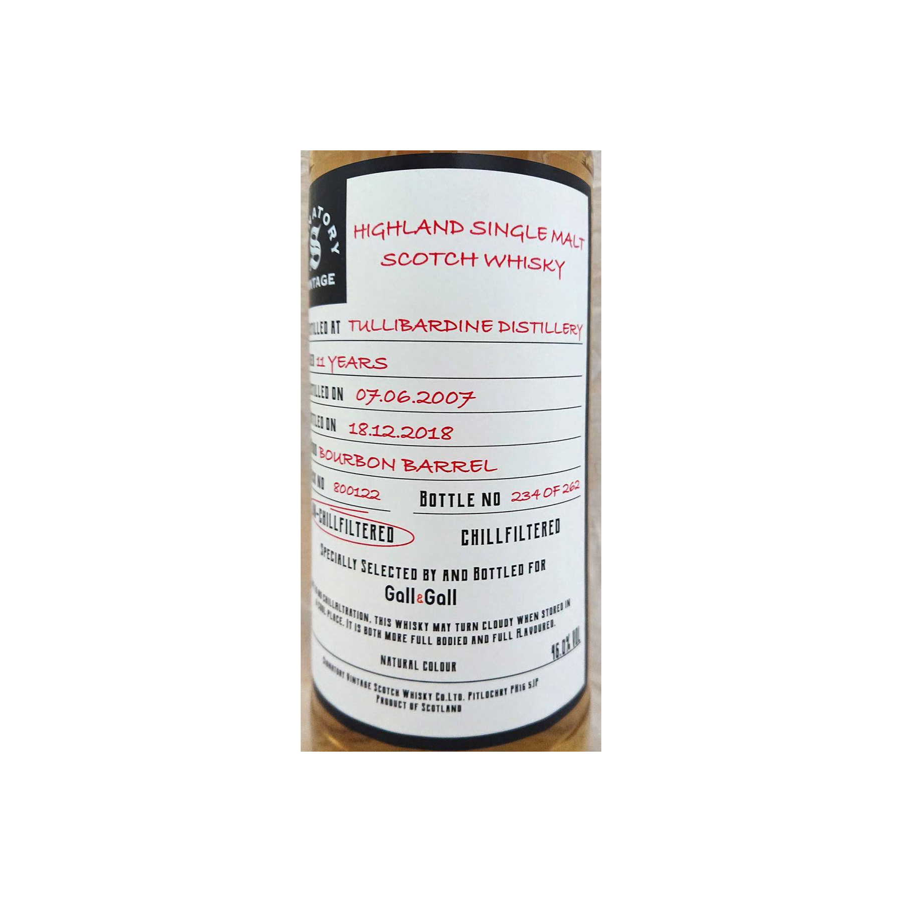 Tullibardine The Un-Chillfiltered Collection 2007 11 Years Single Malt Whisky 2