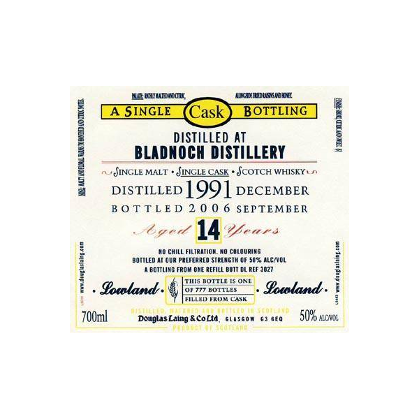 Bladnoch Old Malt Cask 1991 14 Years Single Malt Whisky 2