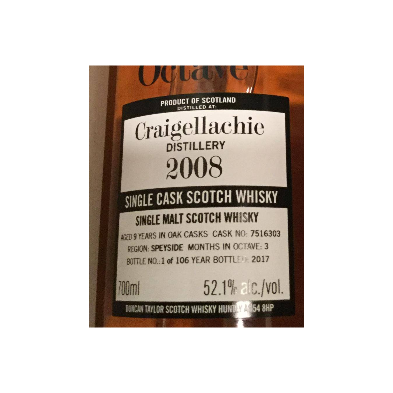 Craigellachie The Octave 2008 9 Years Single Malt Whisky