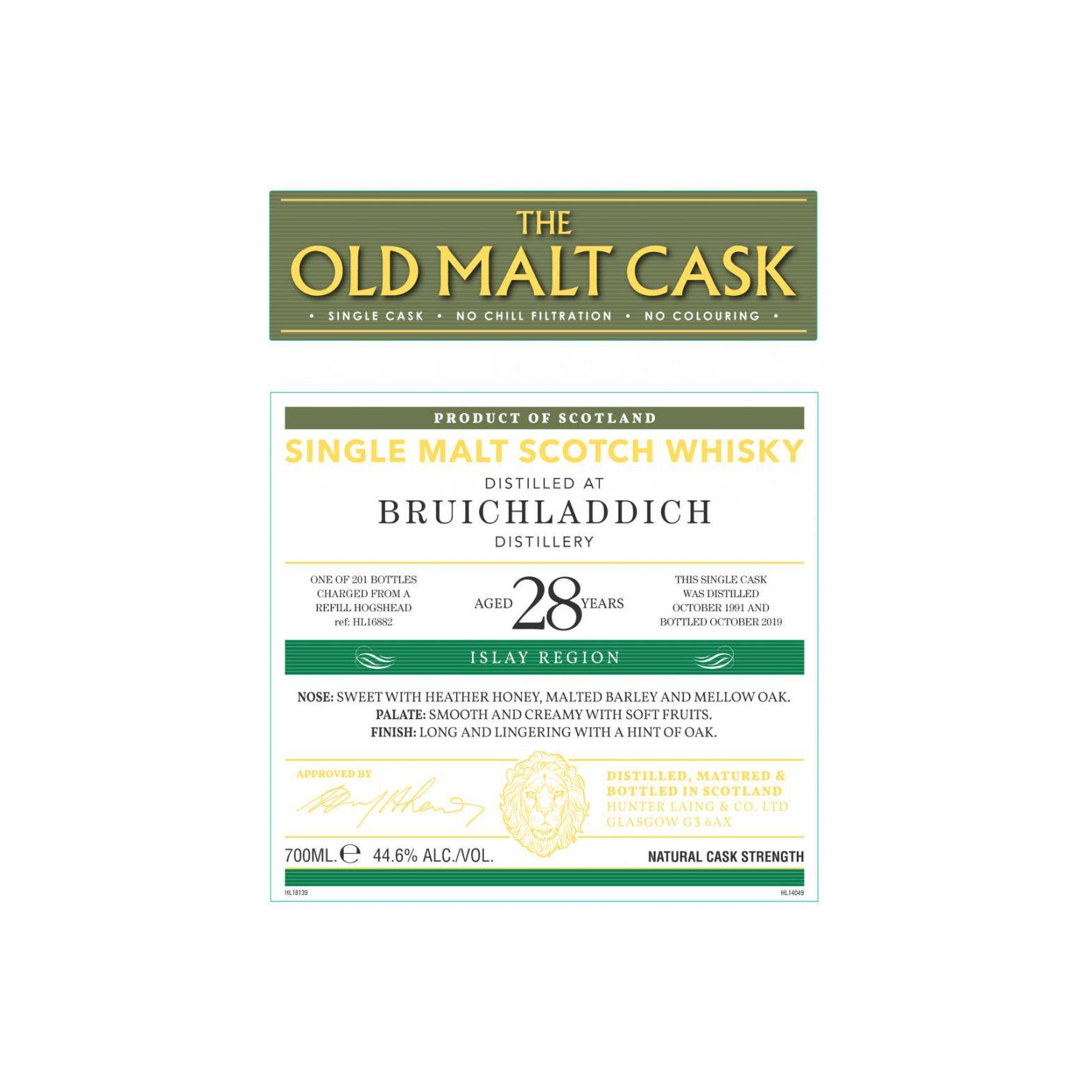 Bruichladdich Old Malt Cask 1991 28 Years Single Malt Whisky 3