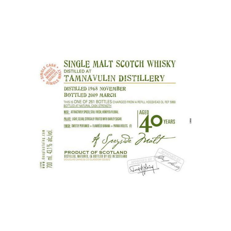 Tamnavulin Old Malt Cask 1968 40 Years Single Malt Whisky 2