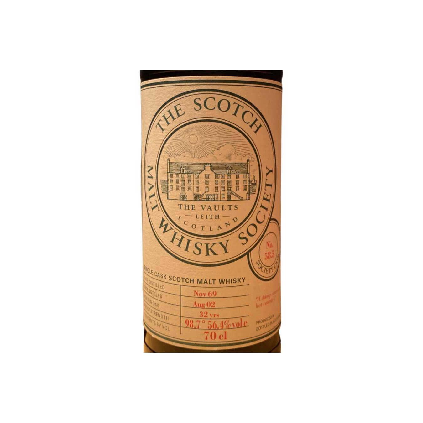 The Scotch Malt Whisky Society 1969 32 Years Single Malt Whisky