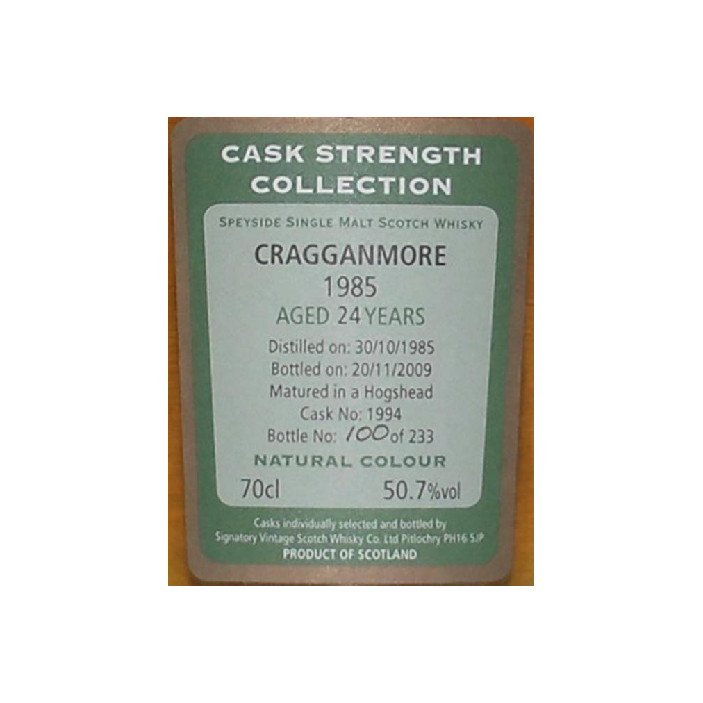 Cragganmore Cask Strength Collection 1985 24 Years Single Malt Whisky 2